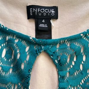 Enfocus Studio dress size 4, teal green color.